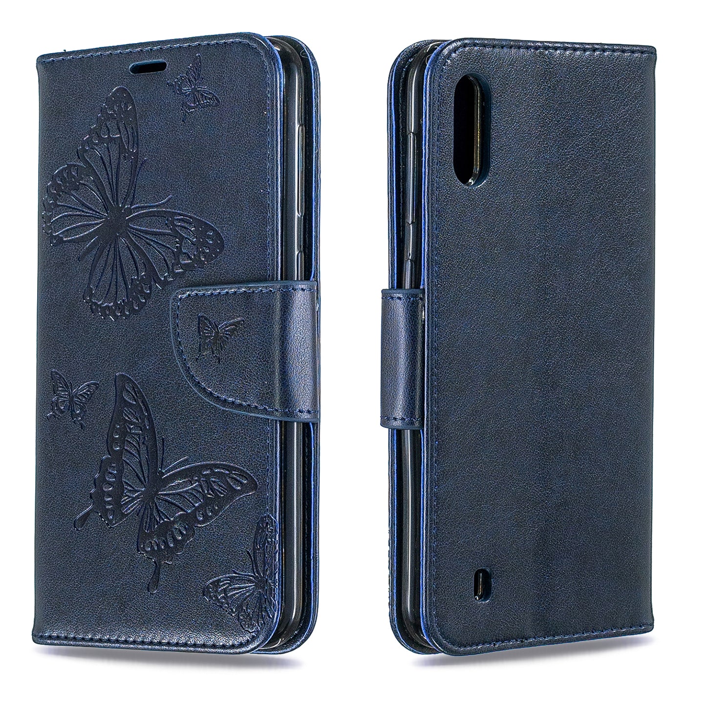 Imprint Butterfly Leather Wallet Case for Samsung Galaxy A10/M10