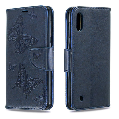 Imprint Butterfly Leather Wallet Case for Samsung Galaxy A10/M10