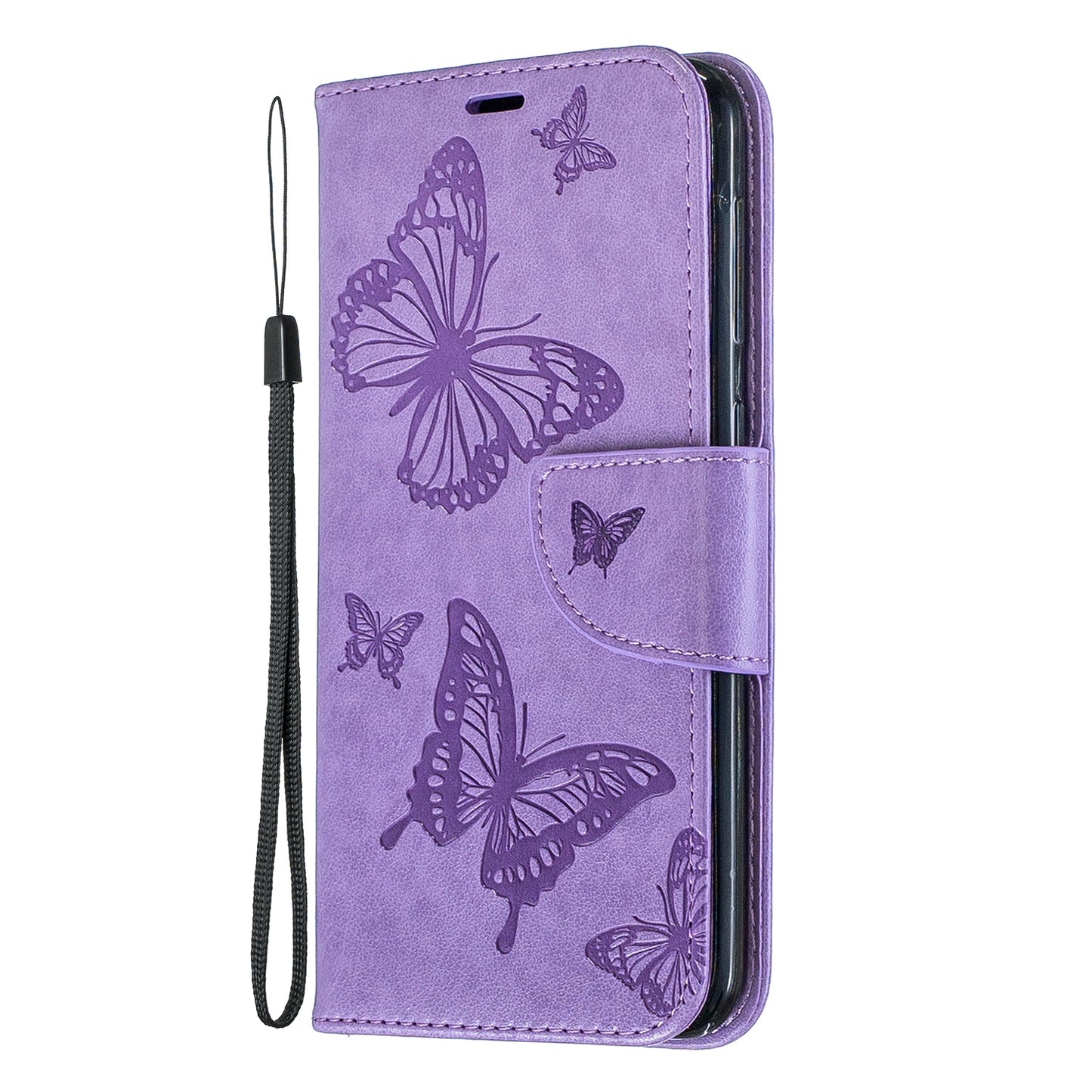 Imprint Butterfly Leather Wallet Case for Samsung Galaxy A10/M10