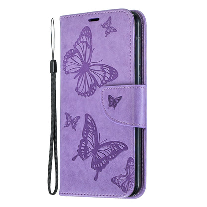 Imprint Butterfly Leather Wallet Case for Samsung Galaxy A10/M10