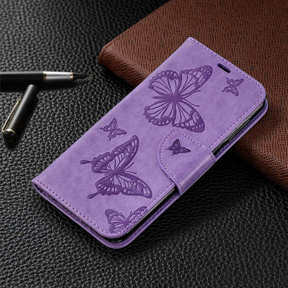 Imprint Butterfly Leather Wallet Case for Samsung Galaxy A10/M10