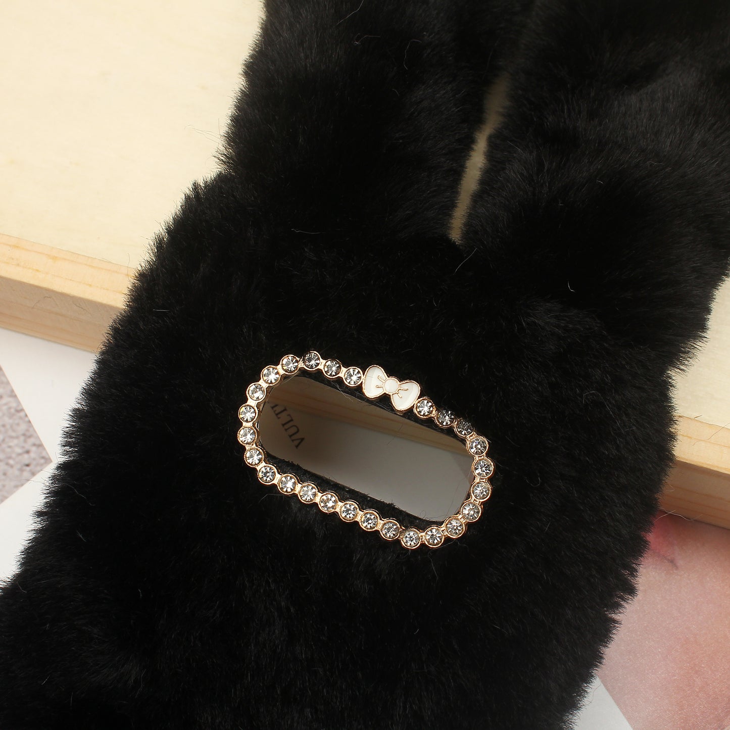 Rabbit Shape Fluffy Fur Coated Rhinestone TPU Case for Samsung Galaxy S10 Plus