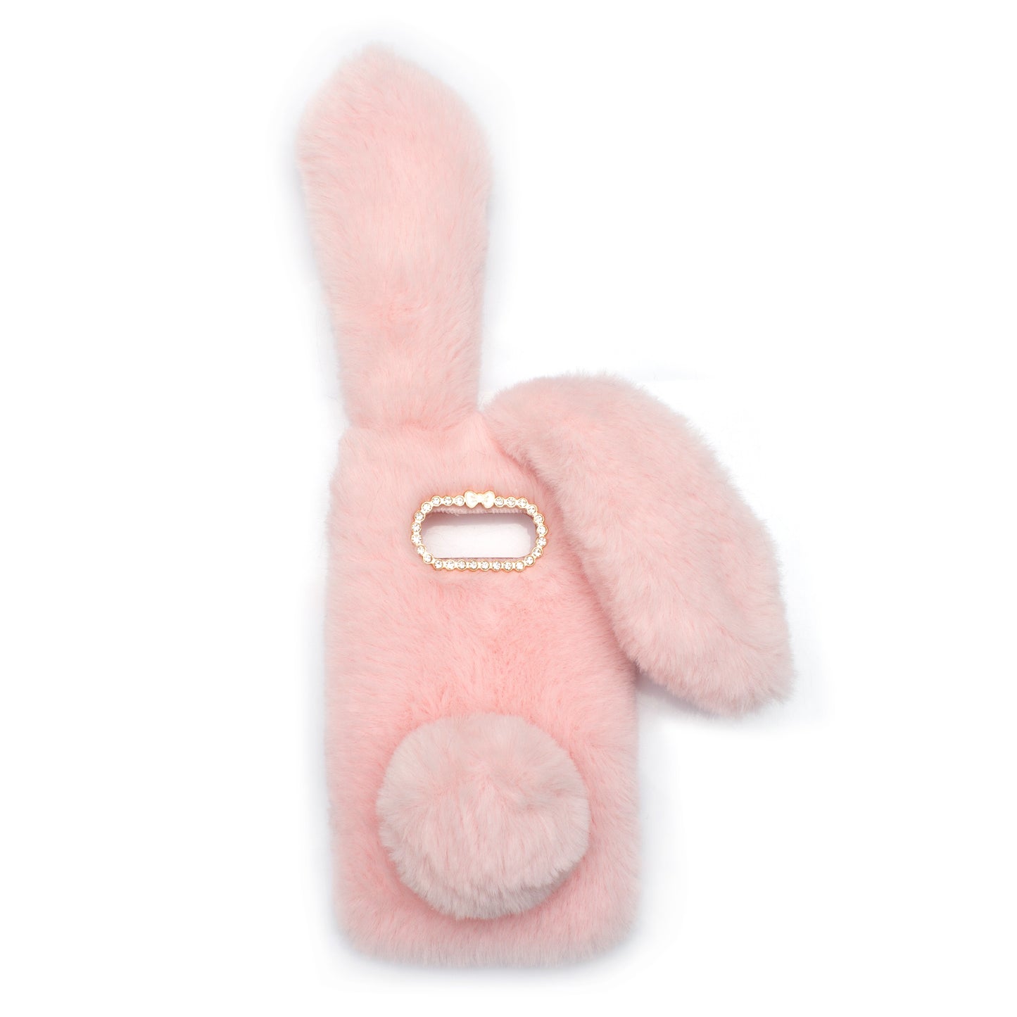 Rabbit Shape Fluffy Fur Coated Rhinestone TPU Case for Samsung Galaxy S10 Plus
