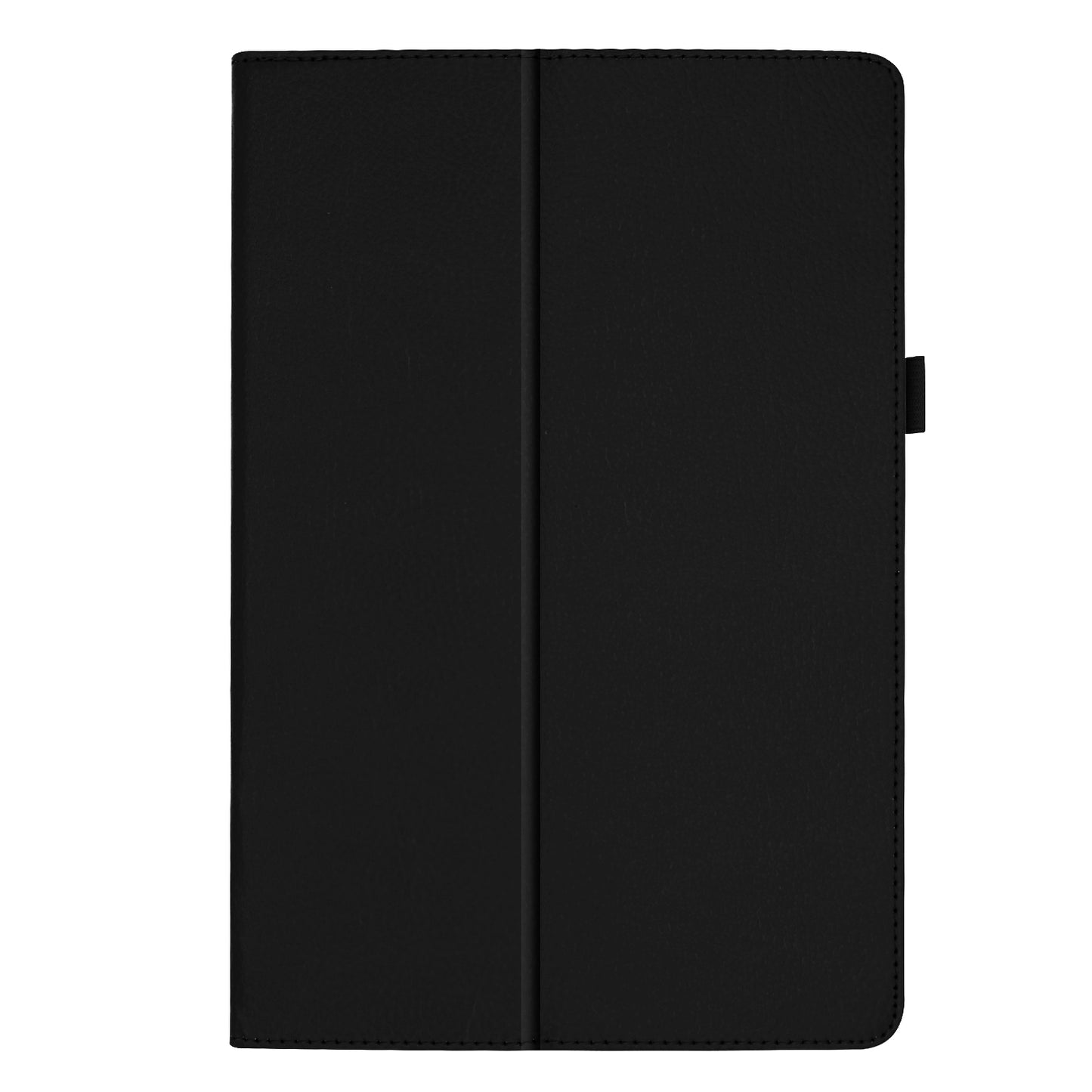 Litchi Texture Leather Case for Samsung Galaxy Tab A 10.1 (2019) Scratch Resistant Dual-fold Stand Flip Tablet Cover with Elastic Strap