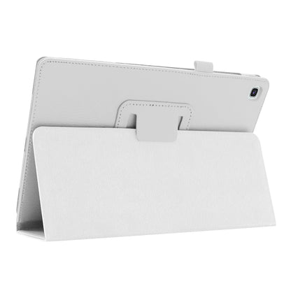Litchi Texture Leather Case for Samsung Galaxy Tab A 10.1 (2019) Scratch Resistant Dual-fold Stand Flip Tablet Cover with Elastic Strap