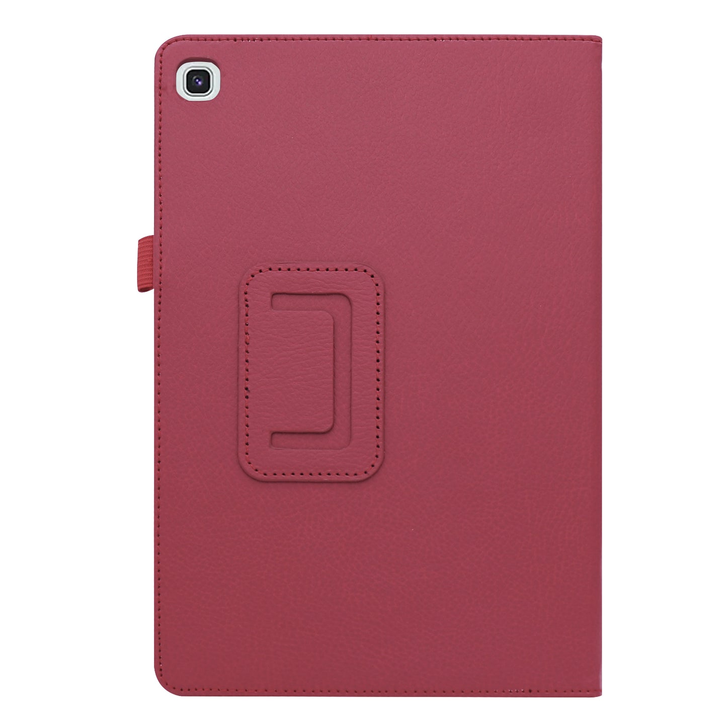 Litchi Texture Leather Case for Samsung Galaxy Tab A 10.1 (2019) Scratch Resistant Dual-fold Stand Flip Tablet Cover with Elastic Strap