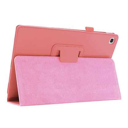 Litchi Texture Leather Case for Samsung Galaxy Tab A 10.1 (2019) Scratch Resistant Dual-fold Stand Flip Tablet Cover with Elastic Strap