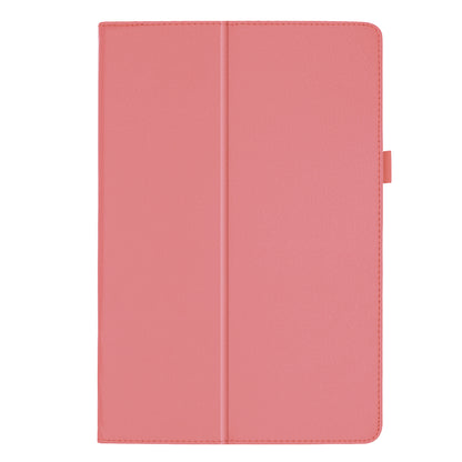 Litchi Texture Leather Case for Samsung Galaxy Tab A 10.1 (2019) Scratch Resistant Dual-fold Stand Flip Tablet Cover with Elastic Strap