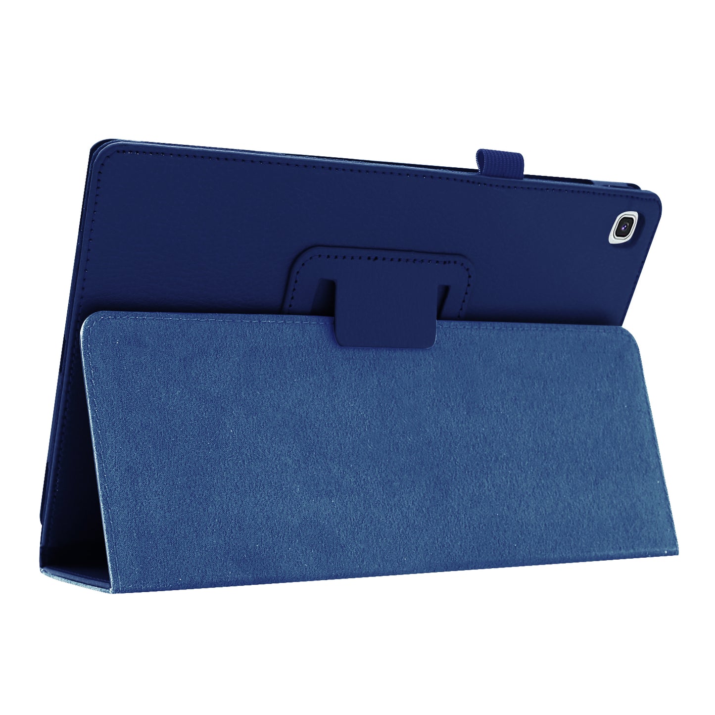 Litchi Texture Leather Case for Samsung Galaxy Tab A 10.1 (2019) Scratch Resistant Dual-fold Stand Flip Tablet Cover with Elastic Strap