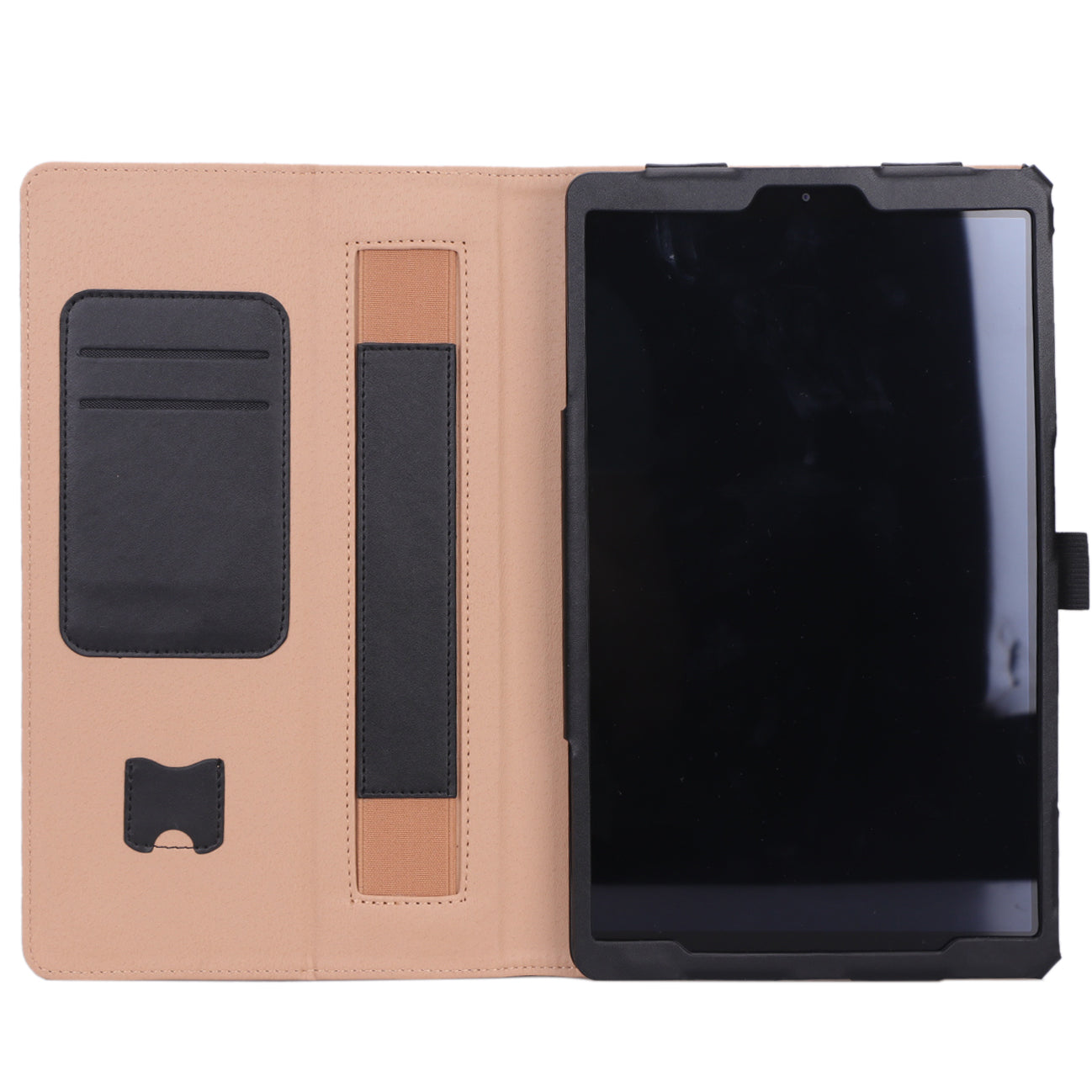 Card Holder Stand PU Leather Tablet Case for Samsung Galaxy Tab A 10.1 (2019) T510/T515 [with Elastic Hand Strap]