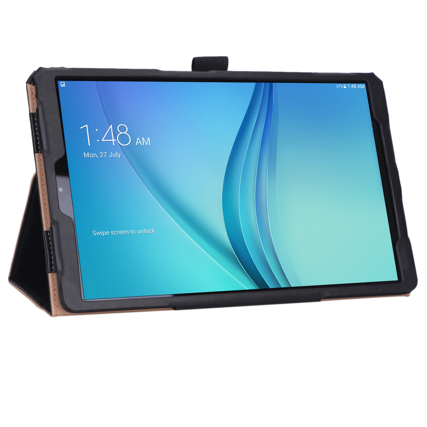 Card Holder Stand PU Leather Tablet Case for Samsung Galaxy Tab A 10.1 (2019) T510/T515 [with Elastic Hand Strap]