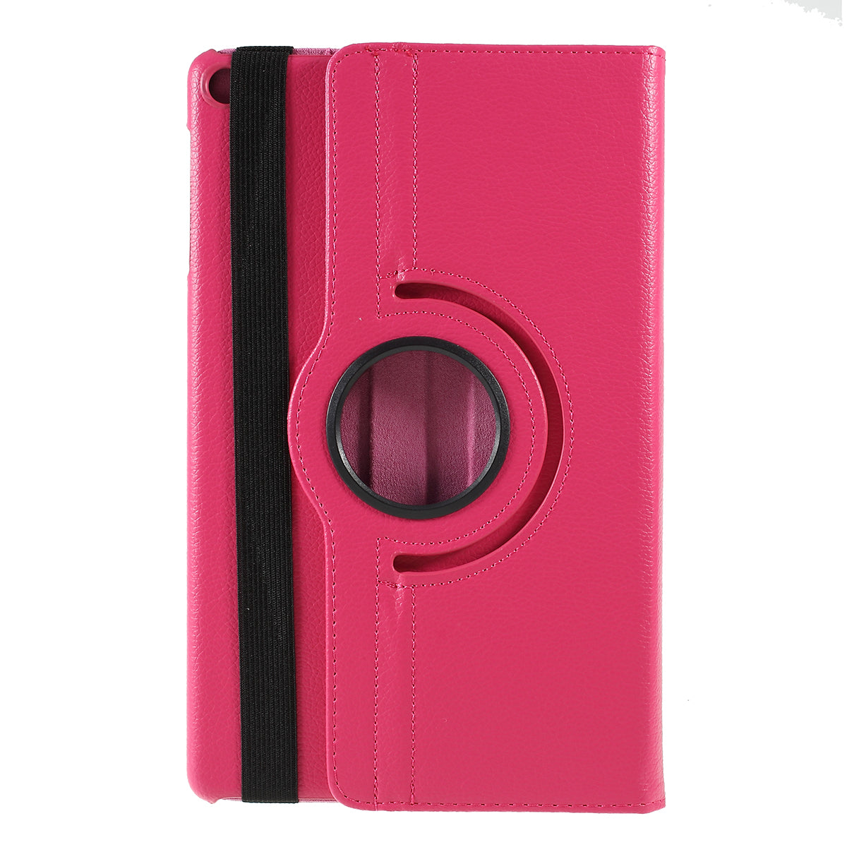 For Samsung Galaxy TAB A 10.1 (2019) SM-T510/SM-T515 Litchi Texture Leather Tablet Cover with 360-Degree Rotation Multi-angle Supporting