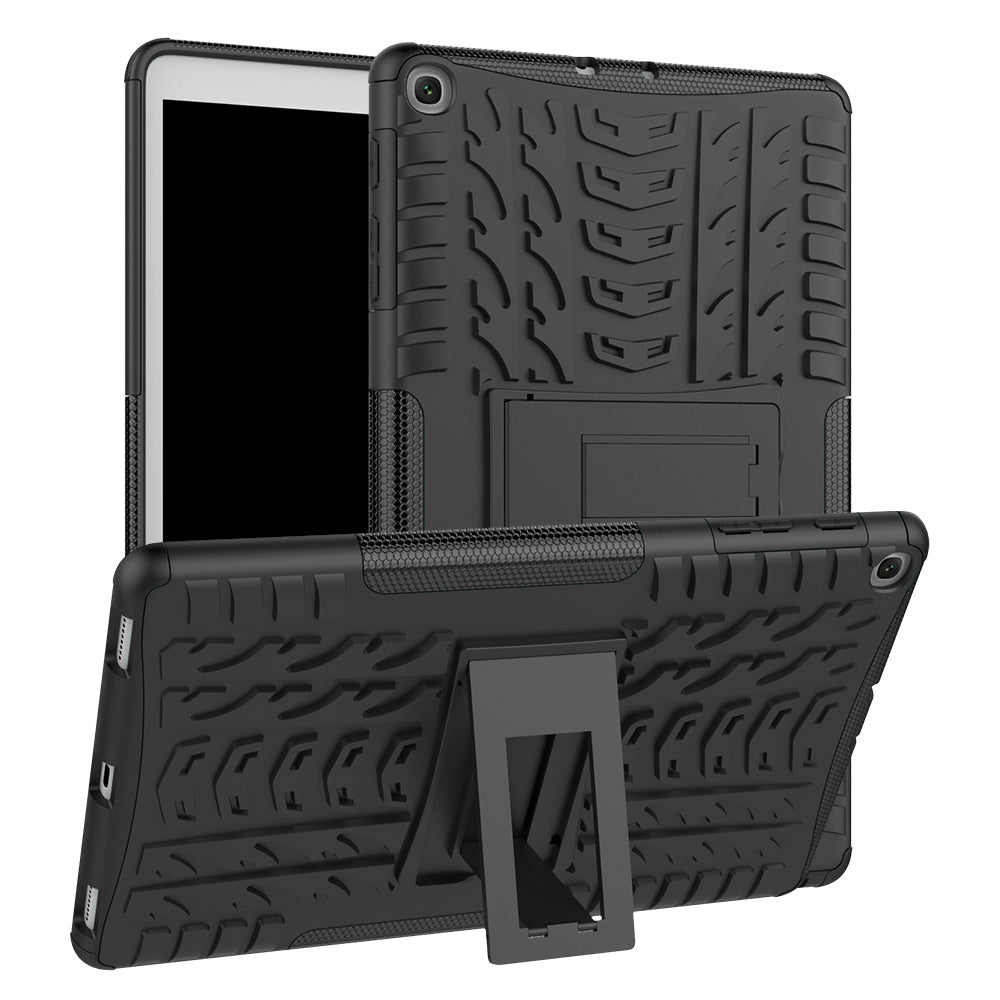 Anti-scratch Tire Pattern Hybrid PC + TPU Kickstand Tablet Cover Protection Case for Samsung Galaxy Tab A 10.1 (2019) T510