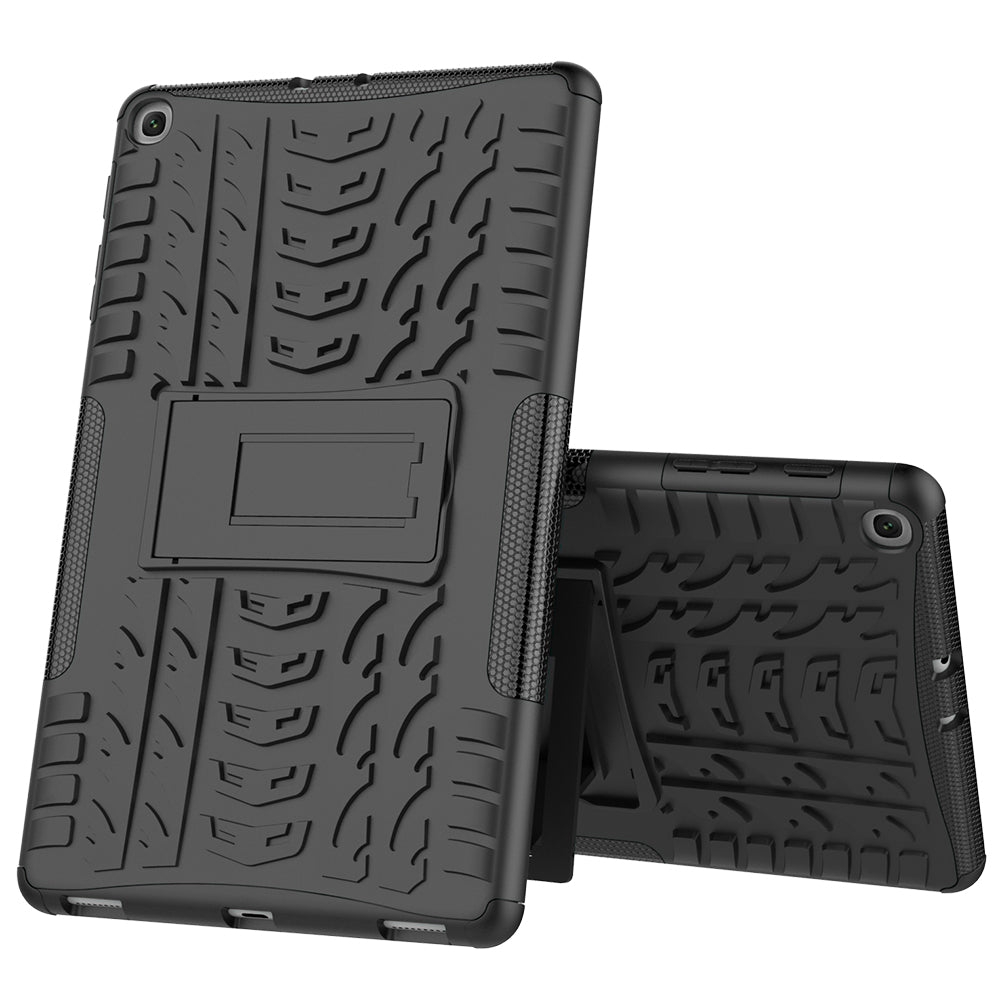 Anti-scratch Tire Pattern Hybrid PC + TPU Kickstand Tablet Cover Protection Case for Samsung Galaxy Tab A 10.1 (2019) T510