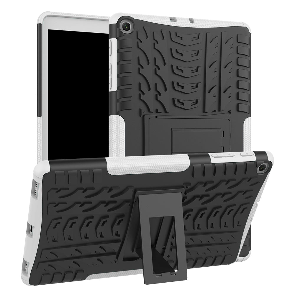 Anti-scratch Tire Pattern Hybrid PC + TPU Kickstand Tablet Cover Protection Case for Samsung Galaxy Tab A 10.1 (2019) T510