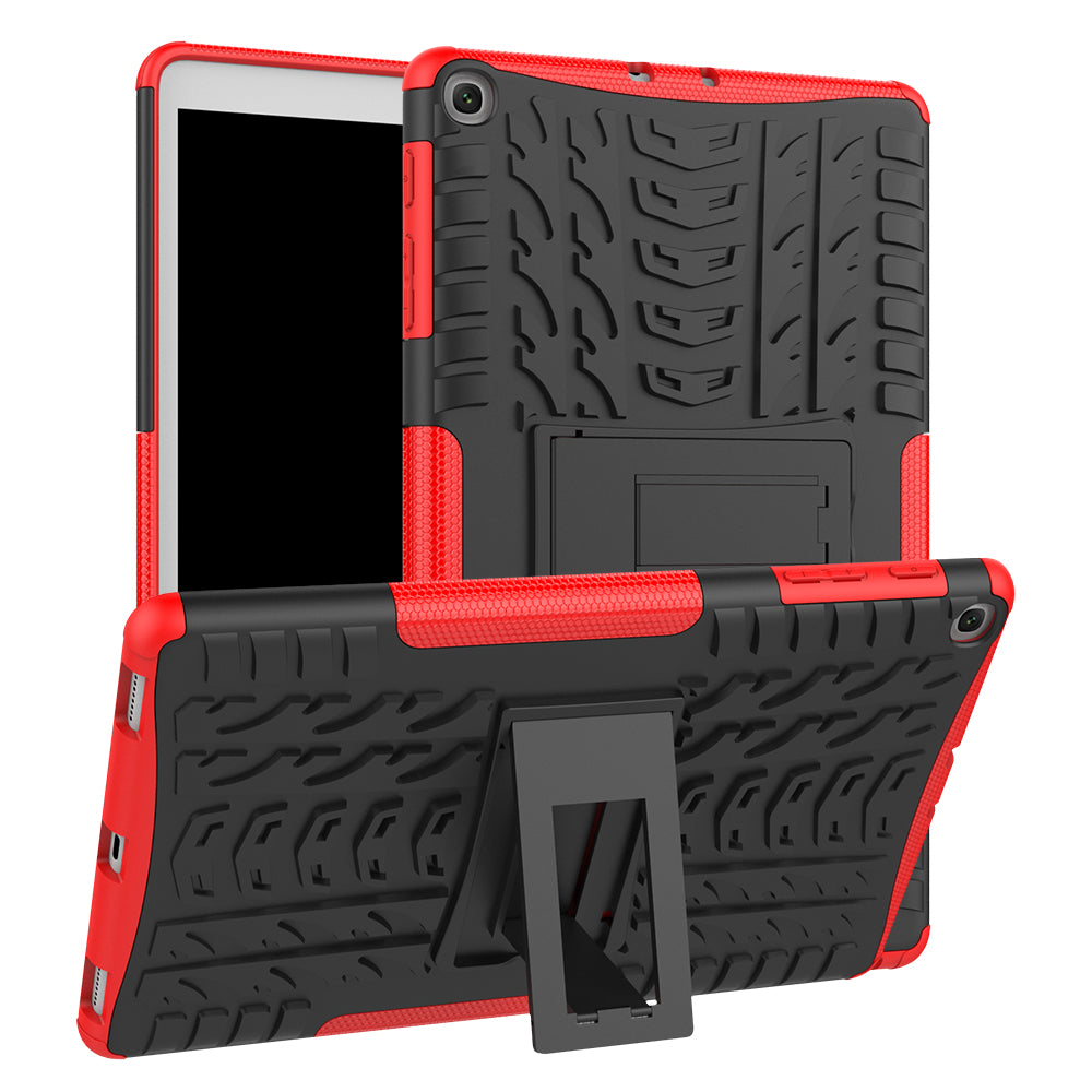 Anti-scratch Tire Pattern Hybrid PC + TPU Kickstand Tablet Cover Protection Case for Samsung Galaxy Tab A 10.1 (2019) T510
