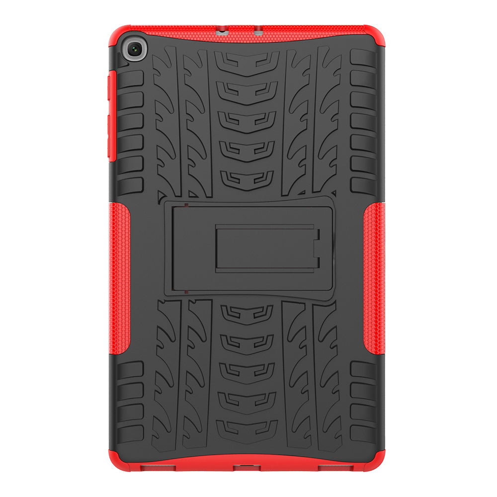 Anti-scratch Tire Pattern Hybrid PC + TPU Kickstand Tablet Cover Protection Case for Samsung Galaxy Tab A 10.1 (2019) T510