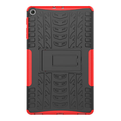 Anti-scratch Tire Pattern Hybrid PC + TPU Kickstand Tablet Cover Protection Case for Samsung Galaxy Tab A 10.1 (2019) T510