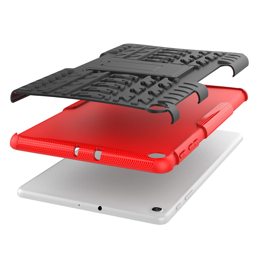 Anti-scratch Tire Pattern Hybrid PC + TPU Kickstand Tablet Cover Protection Case for Samsung Galaxy Tab A 10.1 (2019) T510