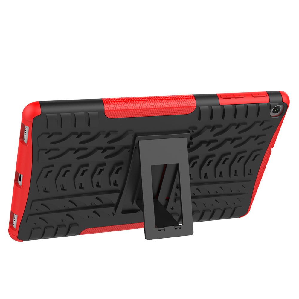 Anti-scratch Tire Pattern Hybrid PC + TPU Kickstand Tablet Cover Protection Case for Samsung Galaxy Tab A 10.1 (2019) T510
