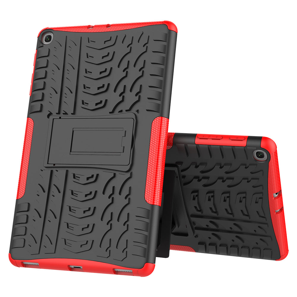 Anti-scratch Tire Pattern Hybrid PC + TPU Kickstand Tablet Cover Protection Case for Samsung Galaxy Tab A 10.1 (2019) T510