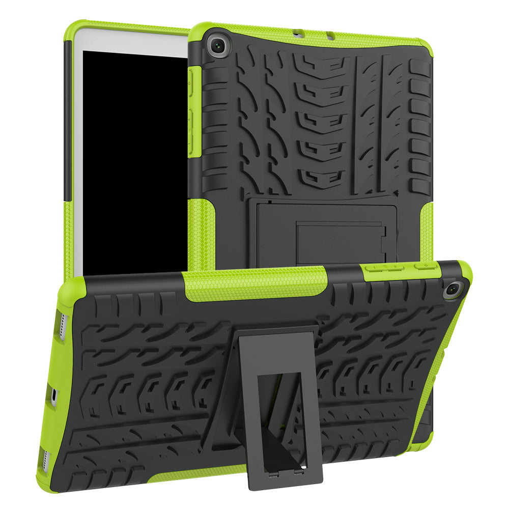 Anti-scratch Tire Pattern Hybrid PC + TPU Kickstand Tablet Cover Protection Case for Samsung Galaxy Tab A 10.1 (2019) T510