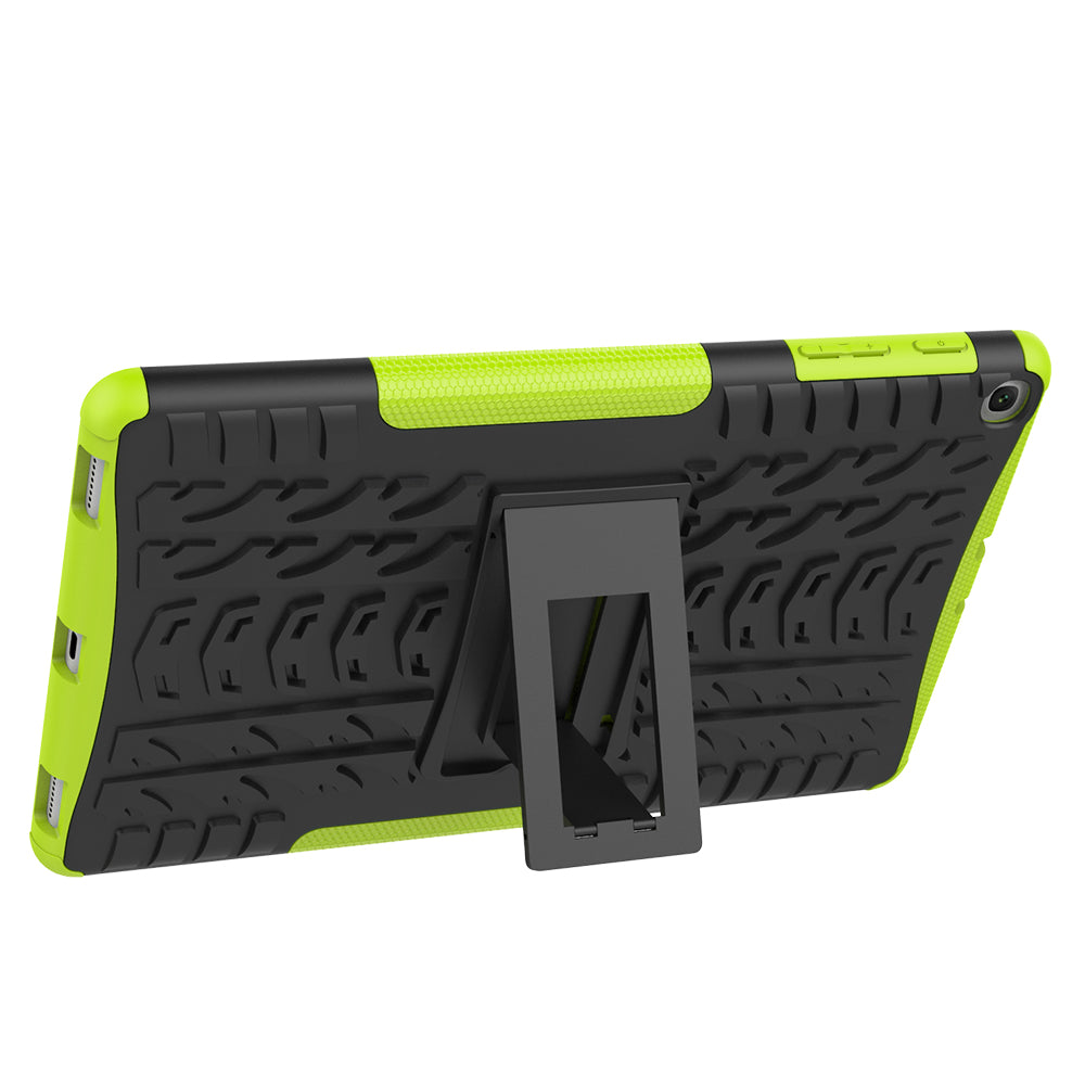 Anti-scratch Tire Pattern Hybrid PC + TPU Kickstand Tablet Cover Protection Case for Samsung Galaxy Tab A 10.1 (2019) T510
