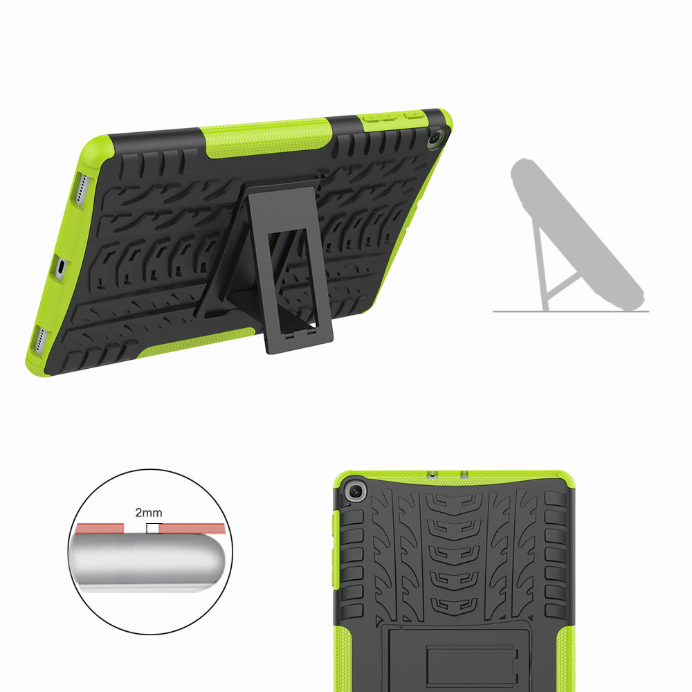 Anti-scratch Tire Pattern Hybrid PC + TPU Kickstand Tablet Cover Protection Case for Samsung Galaxy Tab A 10.1 (2019) T510