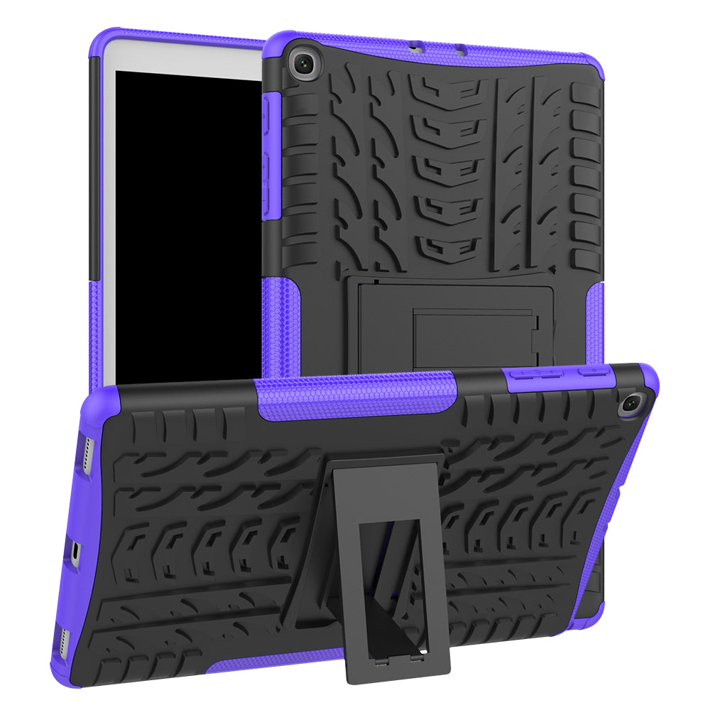 Anti-scratch Tire Pattern Hybrid PC + TPU Kickstand Tablet Cover Protection Case for Samsung Galaxy Tab A 10.1 (2019) T510