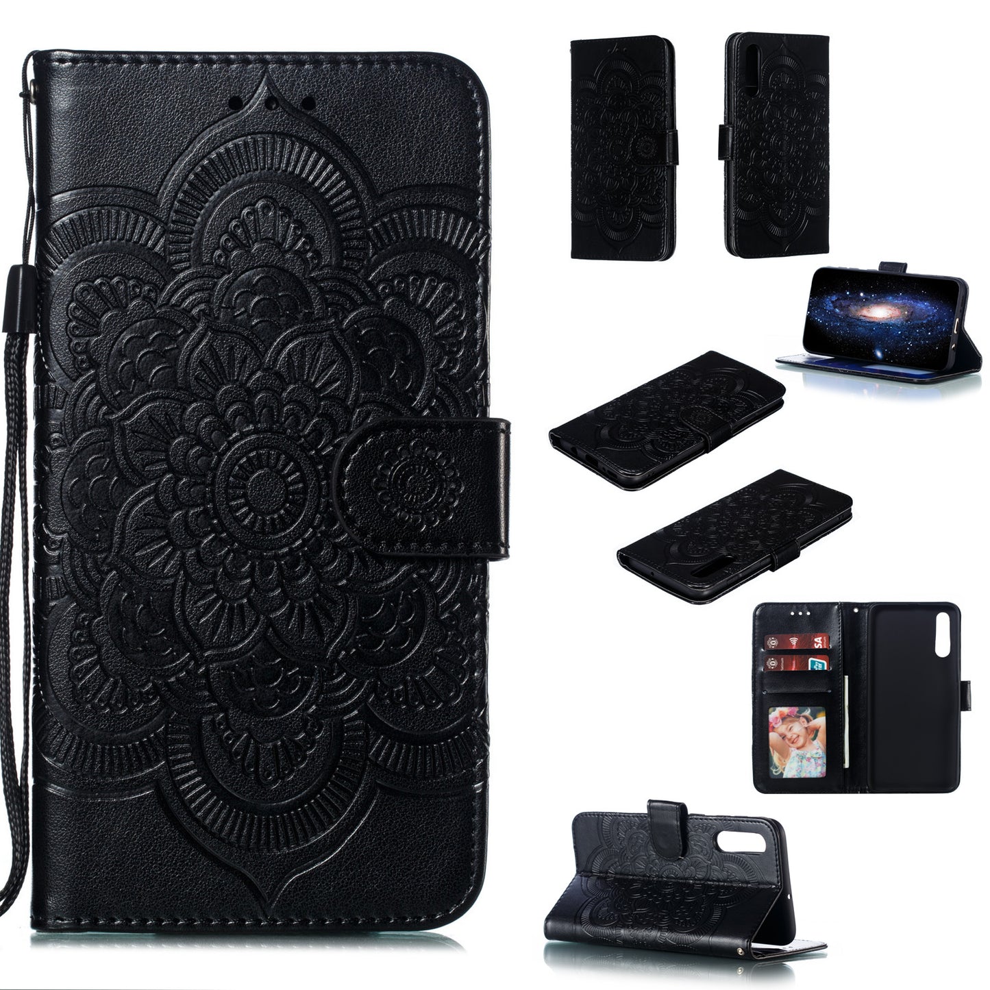 For Samsung Galaxy A50/A50s/A30s  Imprint Mandala Flower Leather Wallet Case Phone Cover