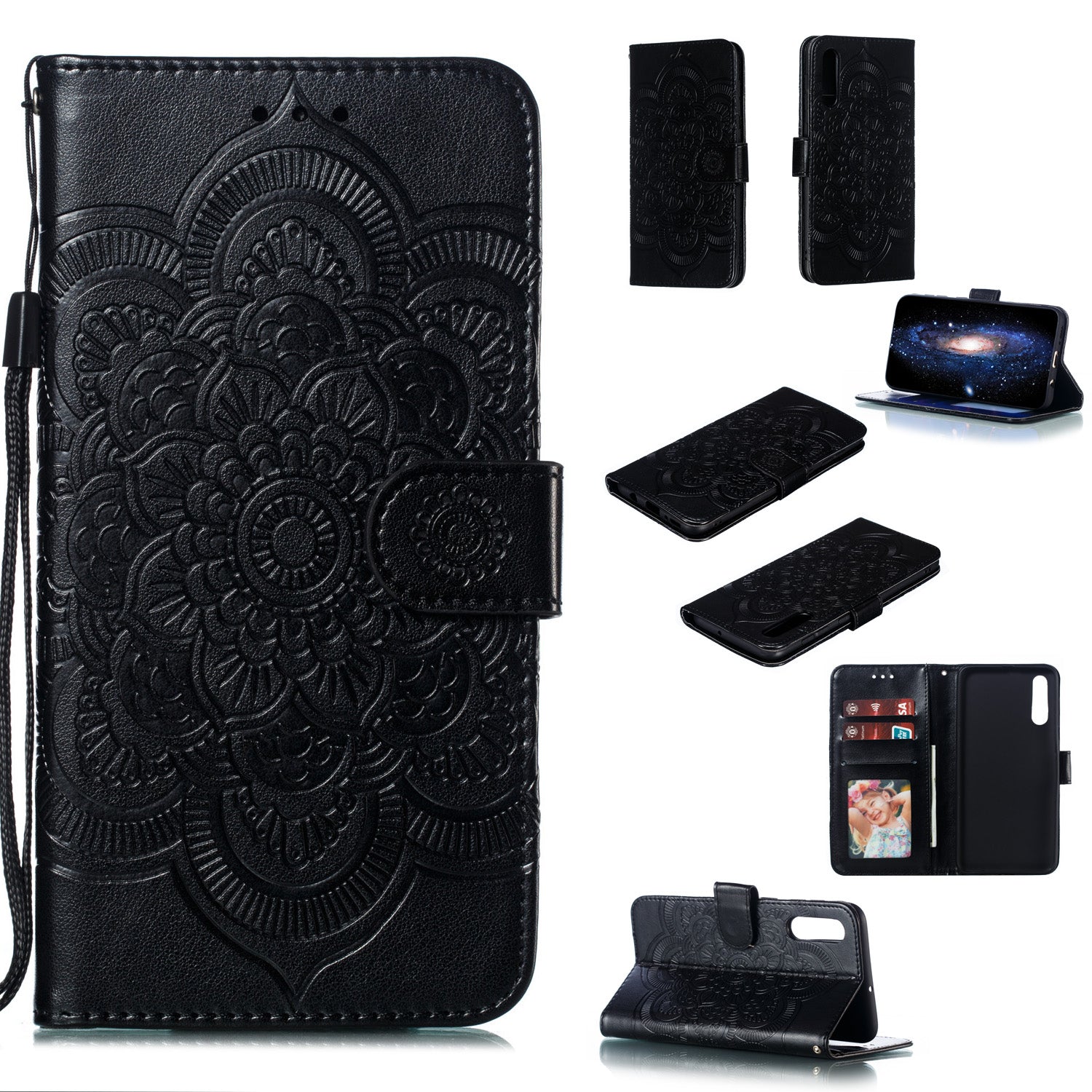 For Samsung Galaxy A50/A50s/A30s  Imprint Mandala Flower Leather Wallet Case Phone Cover