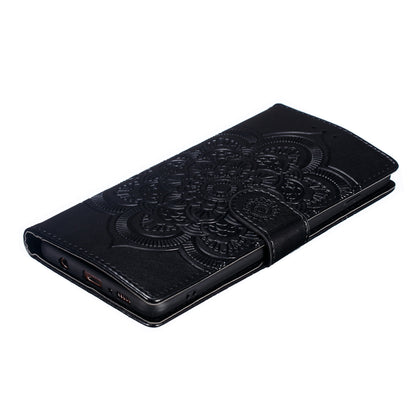 For Samsung Galaxy S10 Plus Imprint Mandala Flower Leather Wallet Case Phone Cover