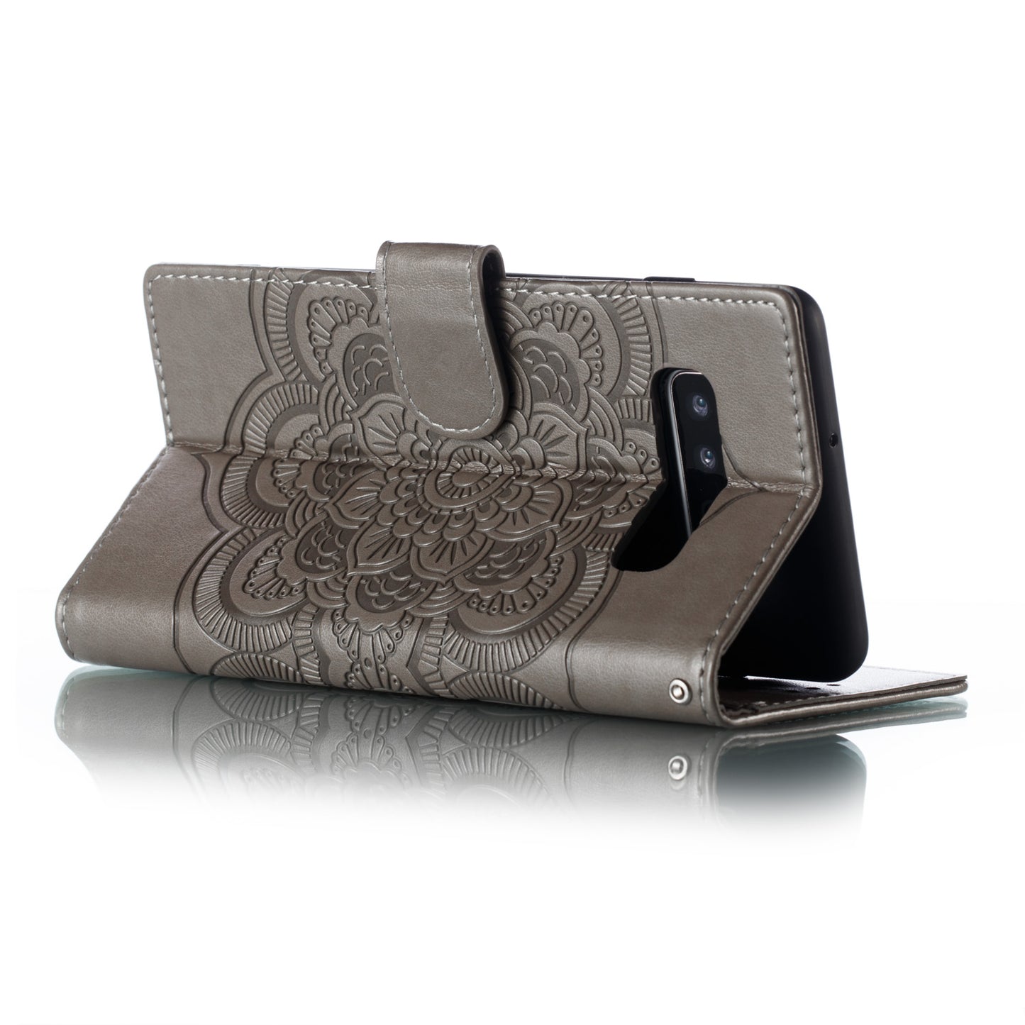 For Samsung Galaxy S10 Plus Imprint Mandala Flower Leather Wallet Case Phone Cover