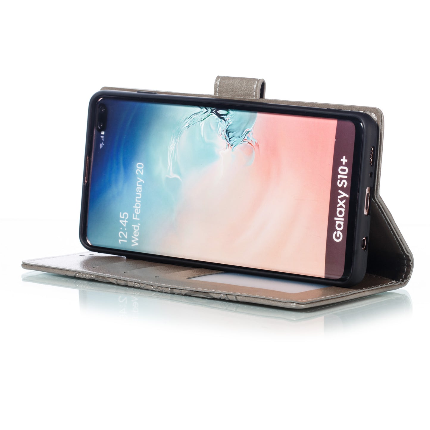 For Samsung Galaxy S10 Plus Imprint Mandala Flower Leather Wallet Case Phone Cover