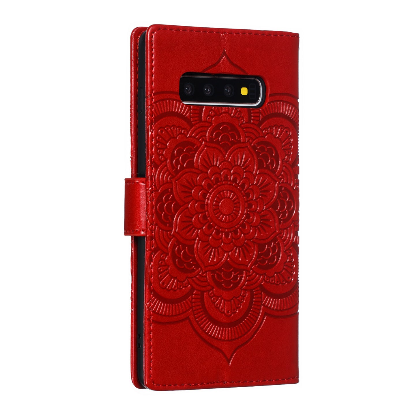 For Samsung Galaxy S10 Plus Imprint Mandala Flower Leather Wallet Case Phone Cover