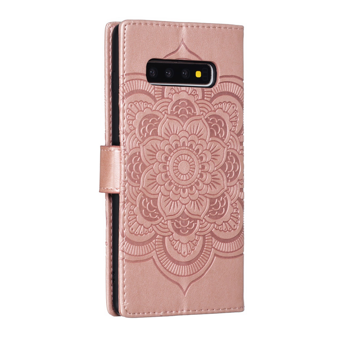 For Samsung Galaxy S10 Plus Imprint Mandala Flower Leather Wallet Case Phone Cover