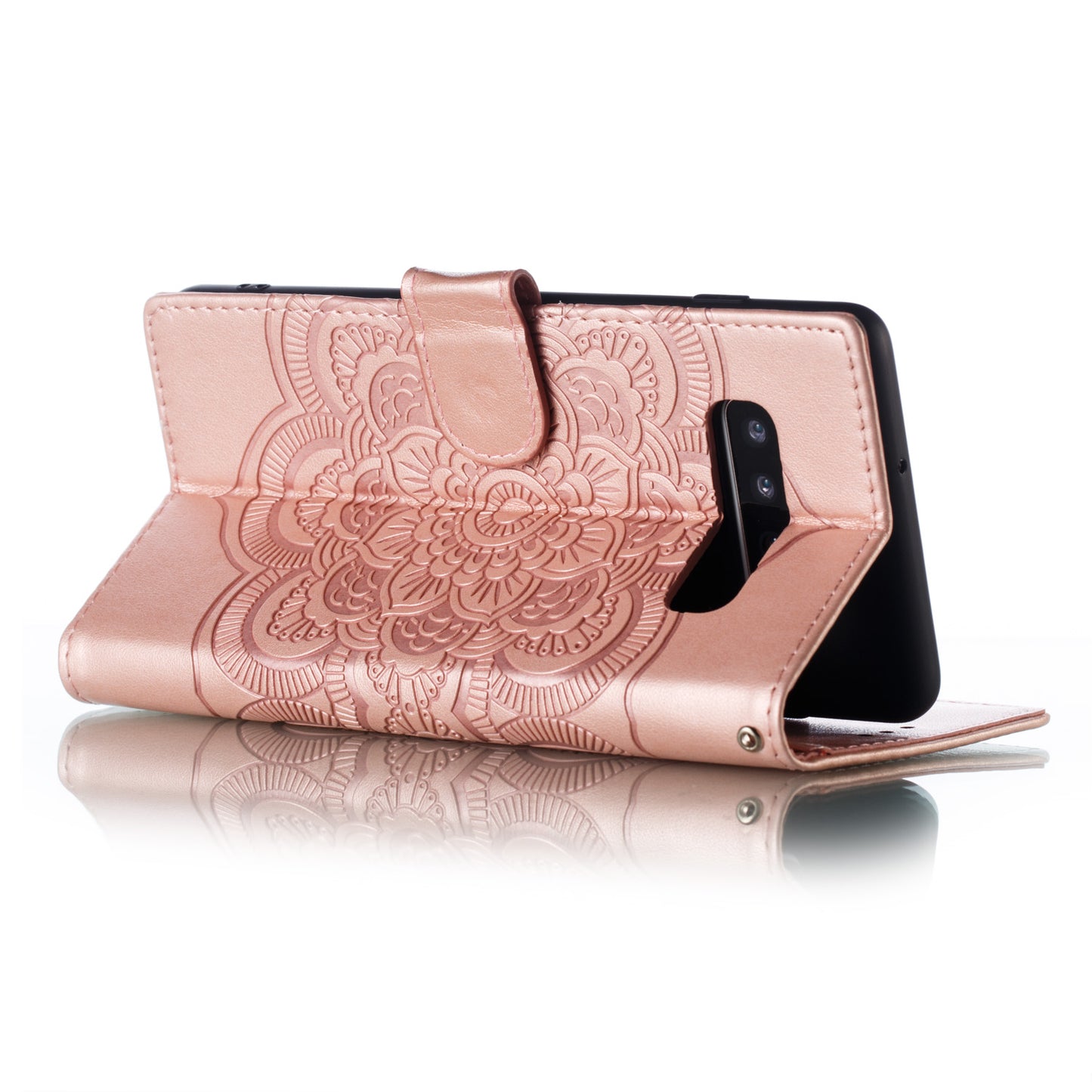 For Samsung Galaxy S10 Plus Imprint Mandala Flower Leather Wallet Case Phone Cover