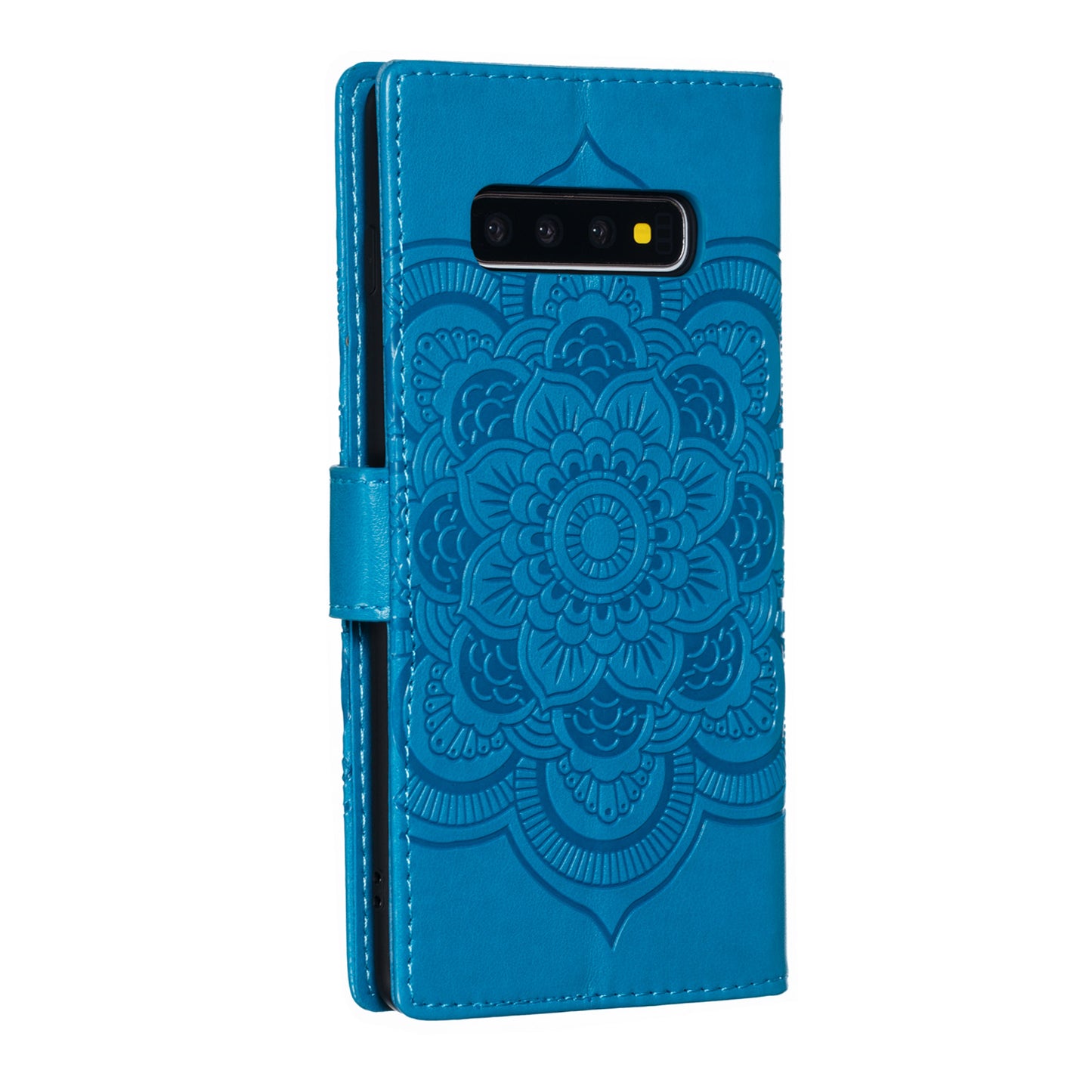 For Samsung Galaxy S10 Plus Imprint Mandala Flower Leather Wallet Case Phone Cover
