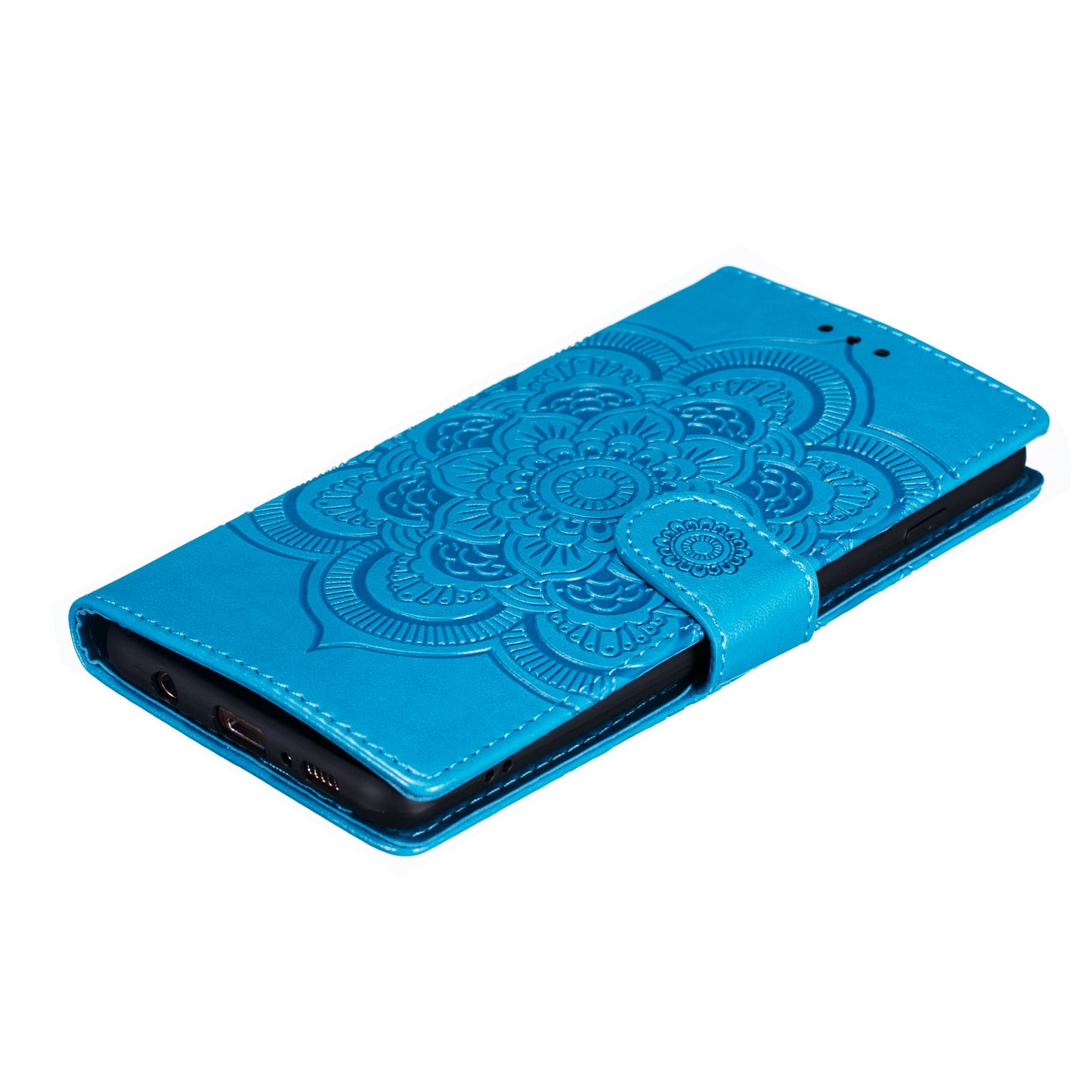 For Samsung Galaxy S10 Plus Imprint Mandala Flower Leather Wallet Case Phone Cover
