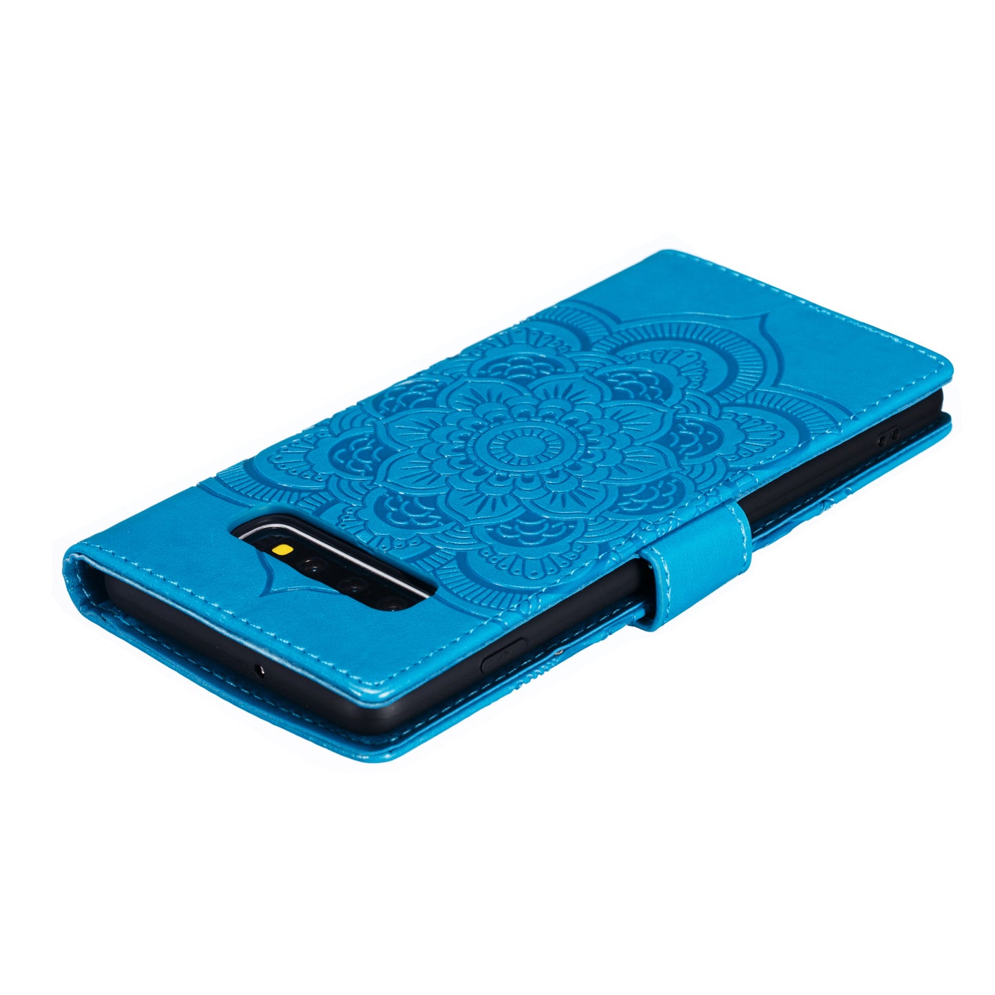 For Samsung Galaxy S10 Plus Imprint Mandala Flower Leather Wallet Case Phone Cover