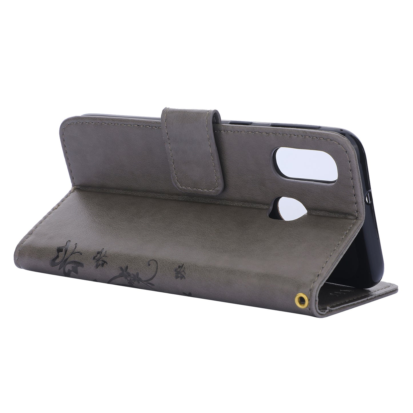 For Samsung Galaxy A40 Imprint Butterfly Flower Leather Wallet Case Cover Phone