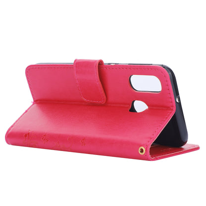 For Samsung Galaxy A40 Imprint Butterfly Flower Leather Wallet Case Cover Phone