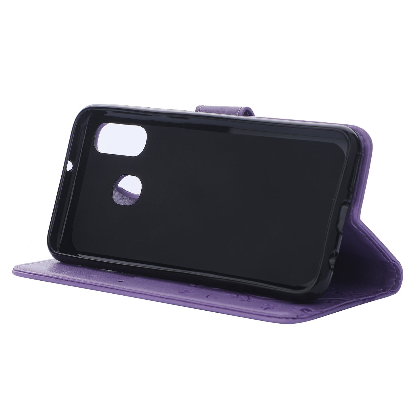 For Samsung Galaxy A40 Imprint Butterfly Flower Leather Wallet Case Cover Phone