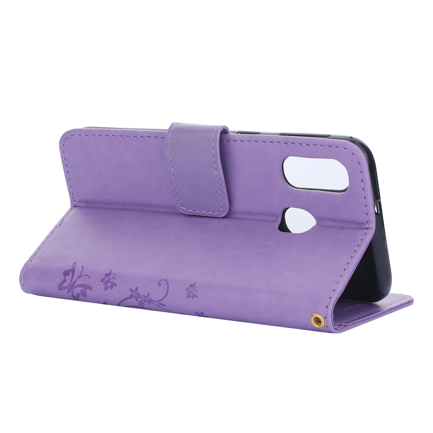 For Samsung Galaxy A40 Imprint Butterfly Flower Leather Wallet Case Cover Phone