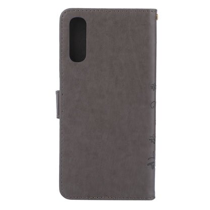 For Samsung Galaxy A70 Imprint Butterfly Flower Leather Wallet Case Cover Phone