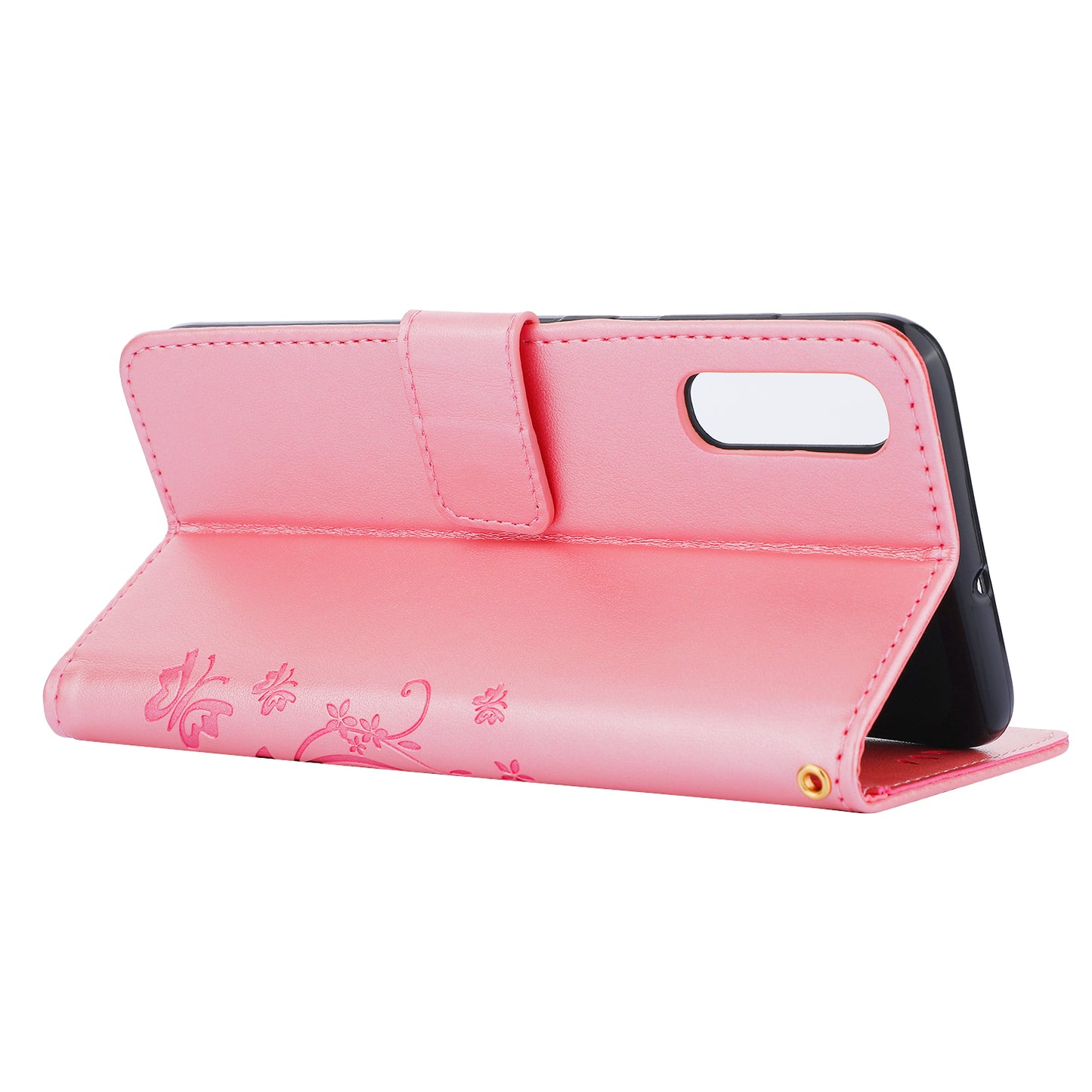 For Samsung Galaxy A70 Imprint Butterfly Flower Leather Wallet Case Cover Phone