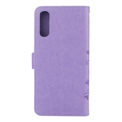 For Samsung Galaxy A70 Imprint Butterfly Flower Leather Wallet Case Cover Phone
