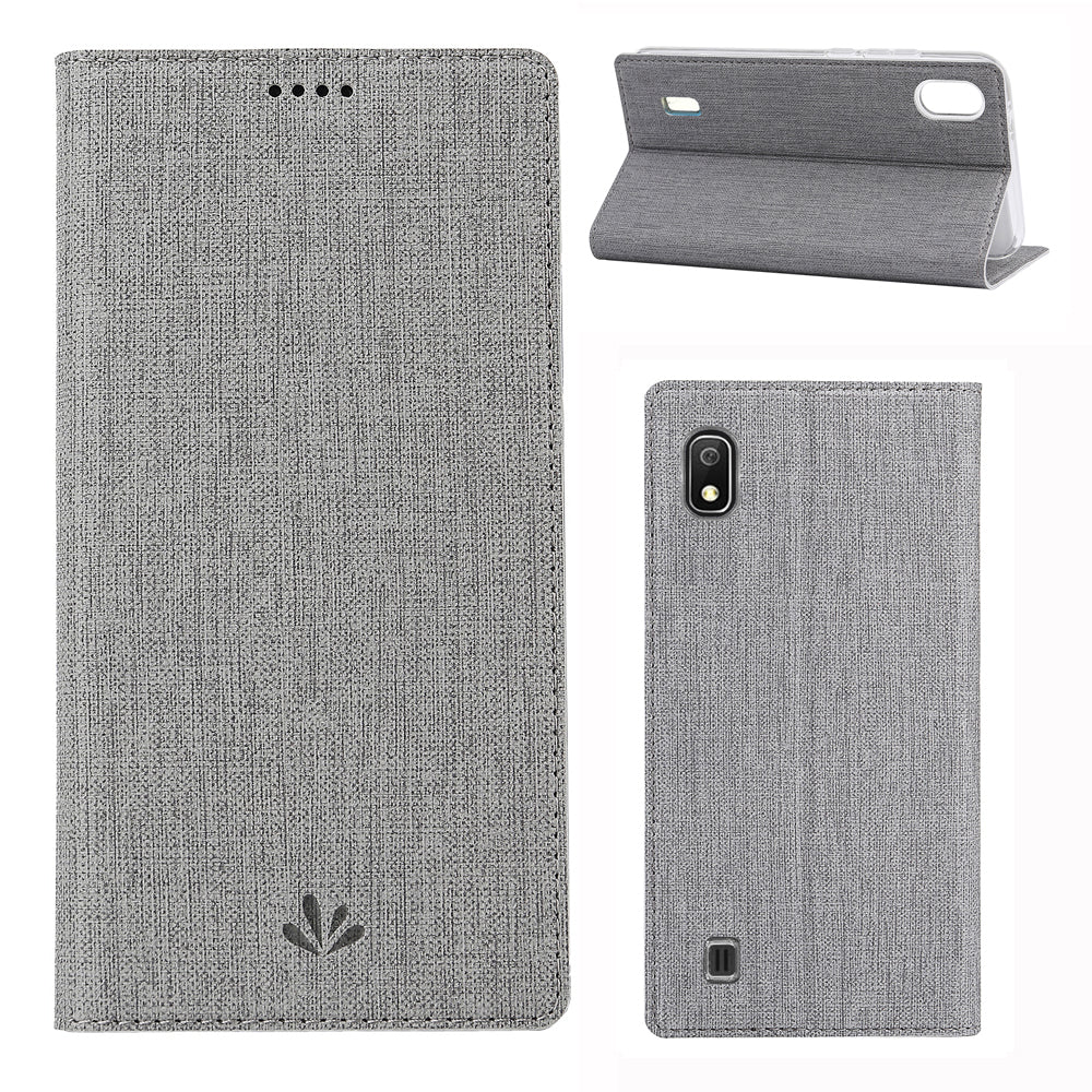 VILI DMX Cross Texture Stand Leather Card Holder Case for Samsung Galaxy A10
