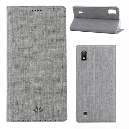 VILI DMX Cross Texture Stand Leather Card Holder Case for Samsung Galaxy A10