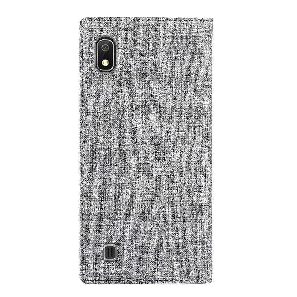 VILI DMX Cross Texture Stand Leather Card Holder Case for Samsung Galaxy A10